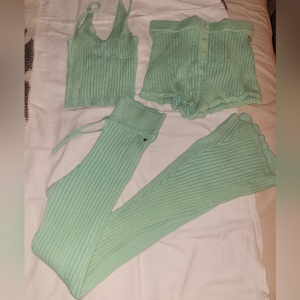 Sofia By Sofia Vergara Mint Green Ribbed Intimate… - image 1